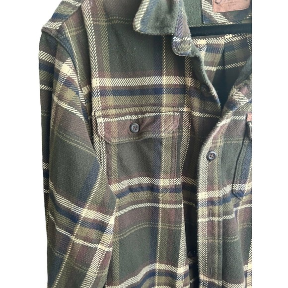 Orvis Men's Size Large Shirt Heavyweight Flannel Plaid Button Up Shacket Pockets - Picture 3 of 4